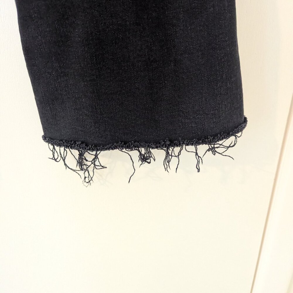 Good American black jeans, raw hem, button fly, kick crop - Size 14 - Picture 8 of 8